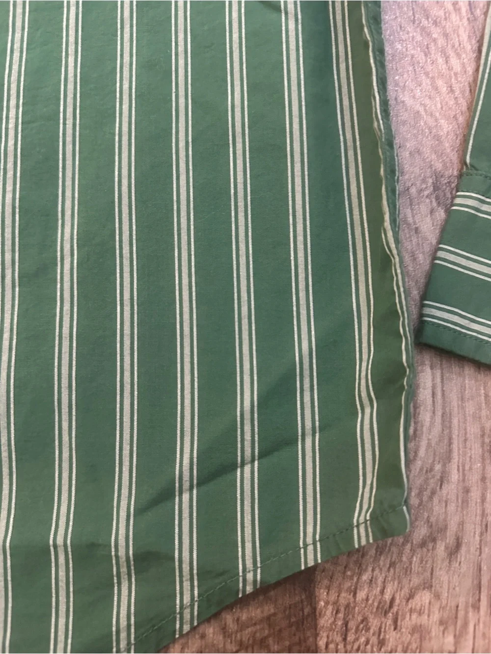 Levi's Relaxed Crop Casual Formal Button-Down Shirt Men’s Sz L Striped Green